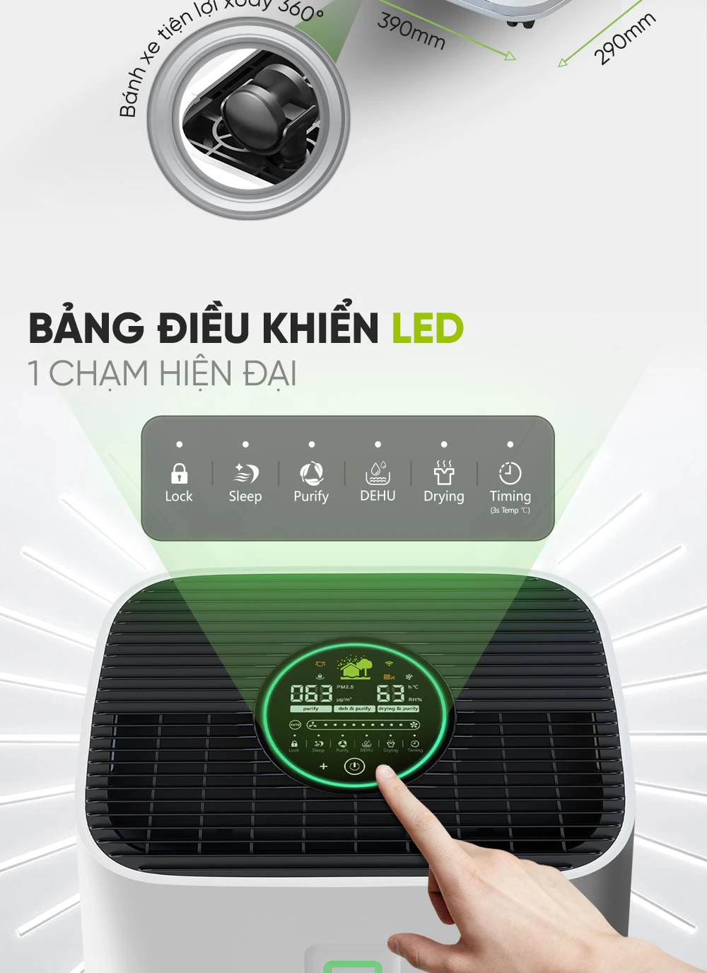 Máy hút ẩm gia đình Habibullet Max Air AHB-3525 45 lít/ngày BH245147 4